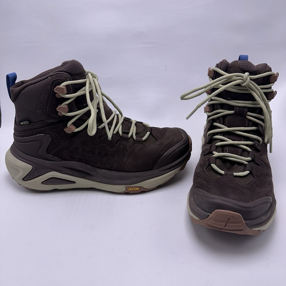 Hoka One‎ One Kaha 3 GTX Men's Size 7D Walnut Oyster Hiking Boots 1162530 Shoes
